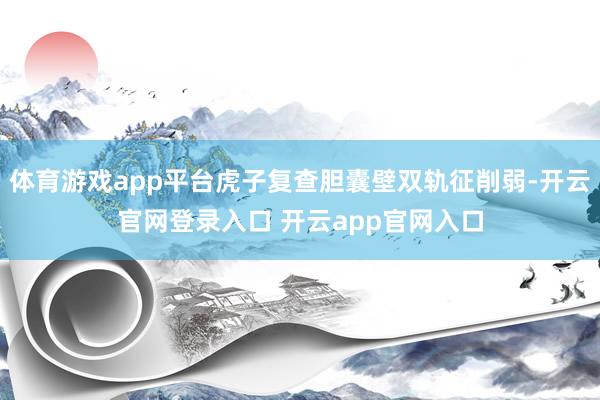 体育游戏app平台虎子复查胆囊壁双轨征削弱-开云官网登录入口 开云app官网入口