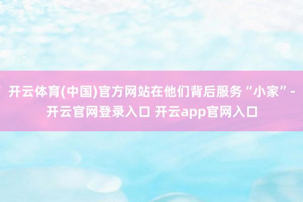 开云体育(中国)官方网站在他们背后服务“小家”-开云官网登录入口 开云app官网入口