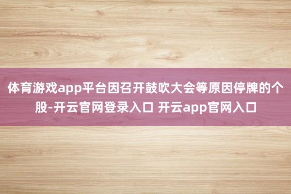 体育游戏app平台因召开鼓吹大会等原因停牌的个股-开云官网登录入口 开云app官网入口